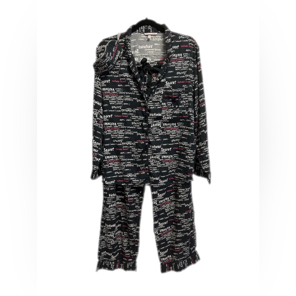 EUC Victoria’s Secret Cotton Long 3 Piece Pajama Set